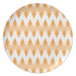 Orange Zigzag Pattern with Diamond Shapes. plates