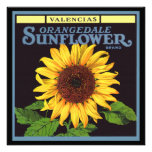 Orangedale Sunflower Vintage Fruit Crate Label Art Custom Announcements