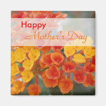 Oranges Flowers for my Mom Refrigerator Magnet
