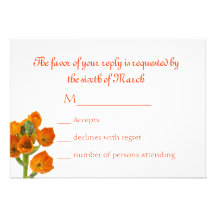 OrangeStar of Bethlehem Wedding RSVP card Custom Invitations