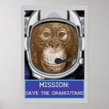 Orangutan Astronaut Mission Poster