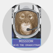 Orangutan Astronaut Mission Sticker