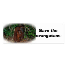 Orangutan Mother and Baby bookmark Business Cards