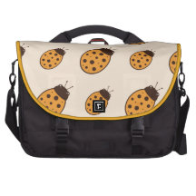 Orangy Ladybugs on Cream Commuter Bags