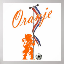 Oranje Netherlands flag  Total football banner Print