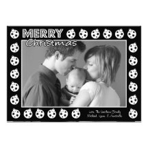 Oranment Frame Christmas Card (Black) Announcements