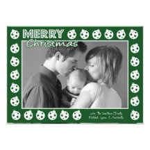 Oranment Frame Christmas Card (Evergreen) Personalized Invitation
