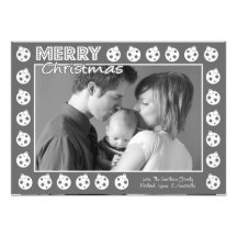 Oranment Frame Christmas Card (Grey) Invites