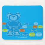 orbie bear with a lot of cheese burgers mouse mat