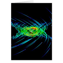 Orbiting Light Streaks Greeting Cards