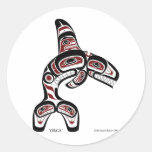 orca round sticker