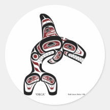 orca round sticker