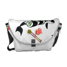 Orca sushi! messenger bags