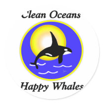 Orca Whale Clean Oceans Happy Whales Stickers