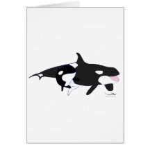 Orcas by artJones Greeting Cards