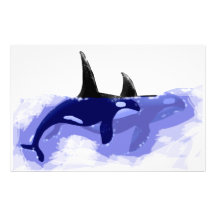 Orcas Killer Whales Stationery Paper