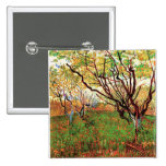 Orchard in Blossom, Vincent van Gogh Pinback Button