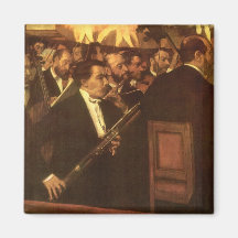 Orchestra of Opera by Degas, Vintage Impressionism Magnets