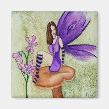 Orchid Fairy Square Magnet