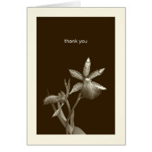 Orchid flower photo custom thank you personal note card