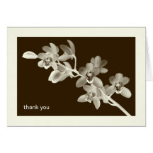 Orchid flower photo custom thank you personal note greeting cards