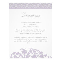 Orchid Hush Damask Wedding Direction Card invitations
