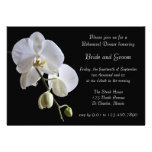 Orchid on Black Wedding Rehearsal Dinner Invite