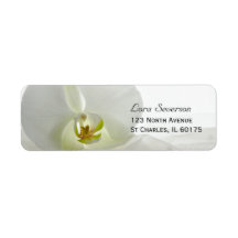 Orchid on White Return Address Label