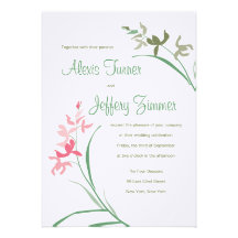 Orchid Wedding Invitation - Guava and Clover