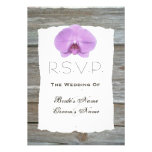 Orchid Wedding RSVP - Barnwood Custom Invitation