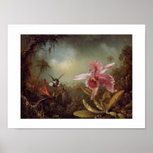 Orchid_with_Two_Hummingbirds_1871 Print