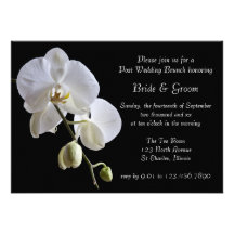 Orchidée à l'invitation noire de brunch de mariage