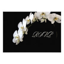Orchidée de blanc de rsvp de PixDezines Faire-part Personnalisables