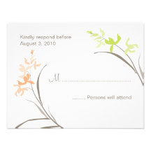 Orchidée épousant des cartes de RSVP Faire-part Personnalisables