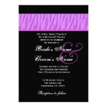 Orchidée pourpre et épouser noir de zèbre métalliq cartons d'invitation