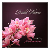 Orchidée rose de PixDezines/douche nuptiale Invitations Personnalisées