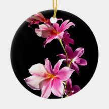 Orchidée rose ornement de noël
