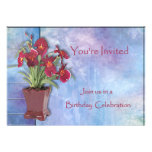 Orchids and Watercolor Birthday Party Custom Invites