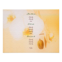 Orchids menu templates - customizable invite