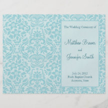 Ordre de mariage d'Aqua de programme de service et Tract Customisé