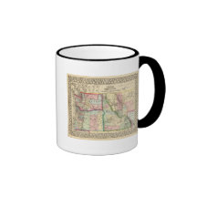 Ore, Wash, Idaho, Mont Map by Mitchell Coffee Mug