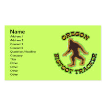 Oregon Bigfoot Tracker Business Cards