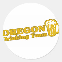 Oregon Drinking Team t shirts Round Stickers