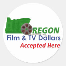 Oregon Film and TV Dollars Accepted Here Stickers