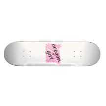 Oregon Girl with Scribbled Oregon Map Skate Board Deck