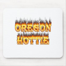 oregon hottie fire and flames mouse pads