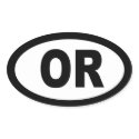 Oregon - sheet of 4 oval car stickers