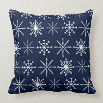 Oreiller bleu-foncé et blanc de flocons de neige oreillers american