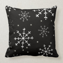 Oreiller noir et blanc de flocon de neige oreillers american