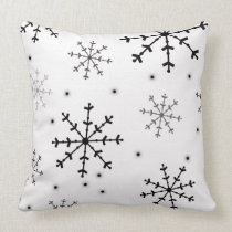 Oreiller noir et blanc de flocon de neige oreillers american